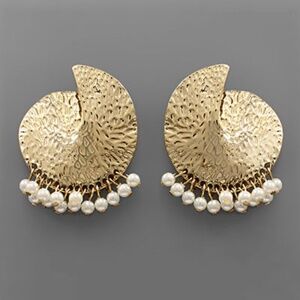 Textured Disk & Pearl Charms